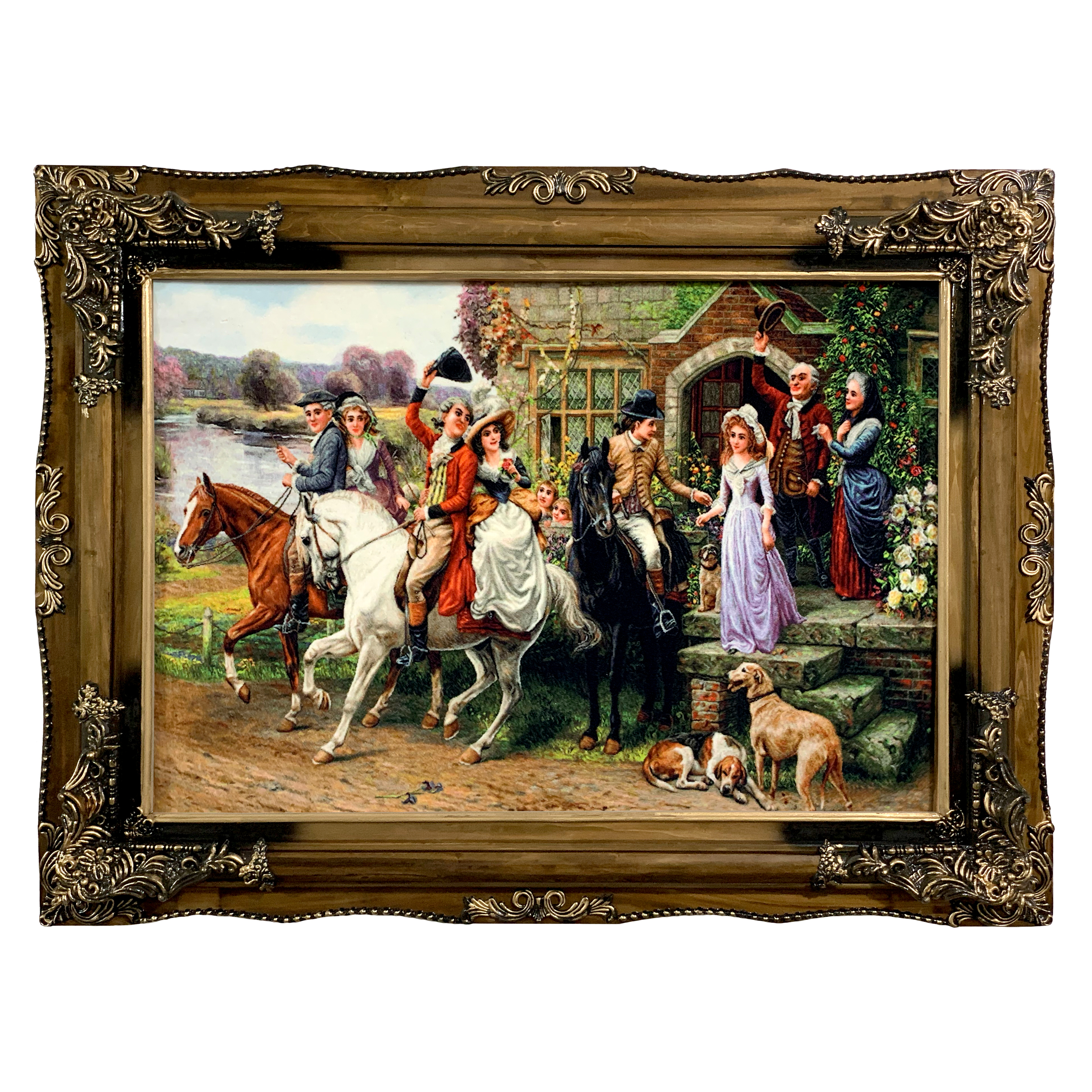 تابلو فرش ماشینی فرانسوی طرح بدرقه