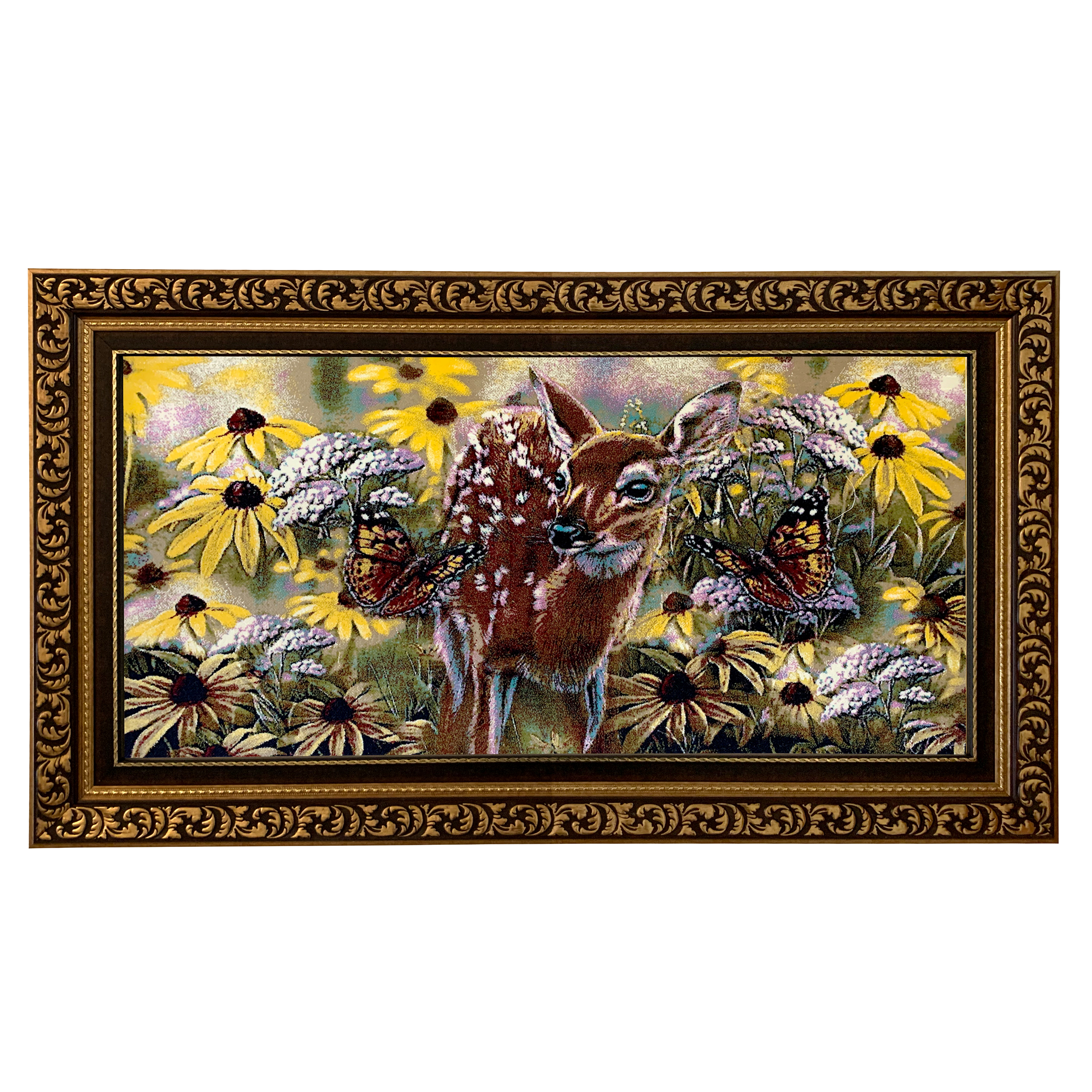 تابلو فرش ماشینی طرح آهو با قاب PVC