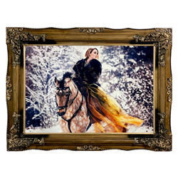 تابلو فرش ماشینی 1200 شانه با قاب چوبی