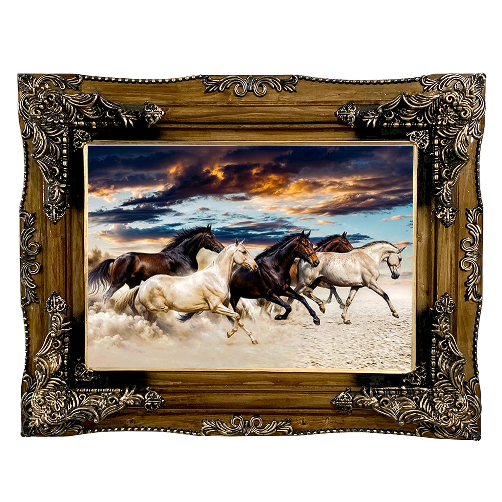 تابلو فرش ماشینی طرح اسب ها 23