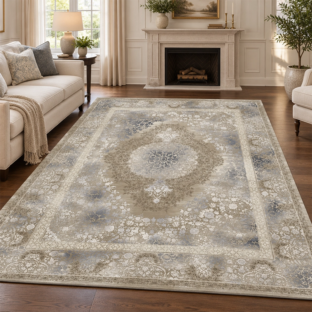 فرش ماشینی 1200 شانه فرهان مدل دلوان وینتیج کد 741122
