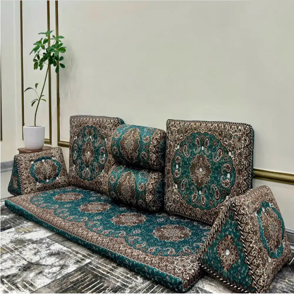 ست 7 تکه پشتی شاه نشین طرح شاه پسند کد 01