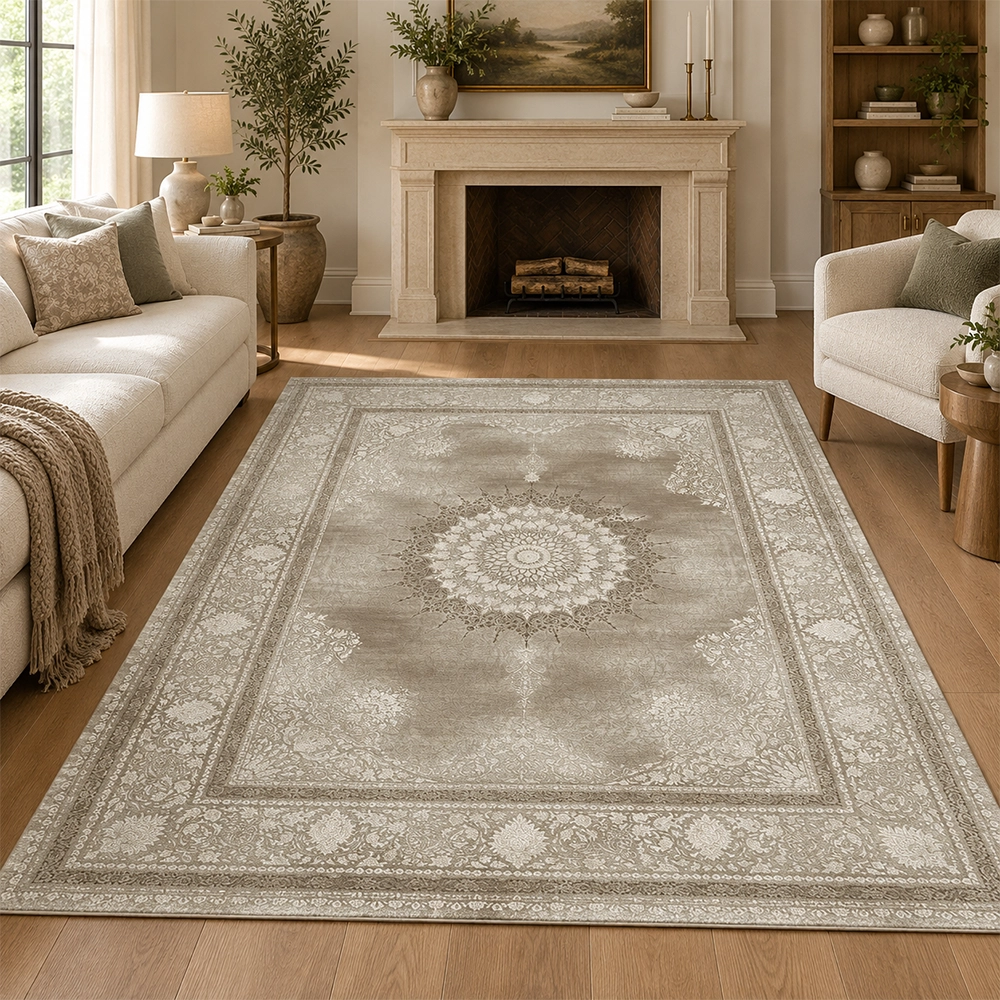 فرش ماشینی 1200 شانه فرهان مدل دلوان وینتیج کد 741522