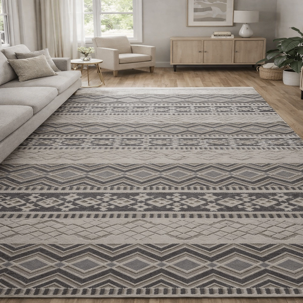 فرش ماشینی پینترستی مدرن و مینیمال مراکشی کد 6050