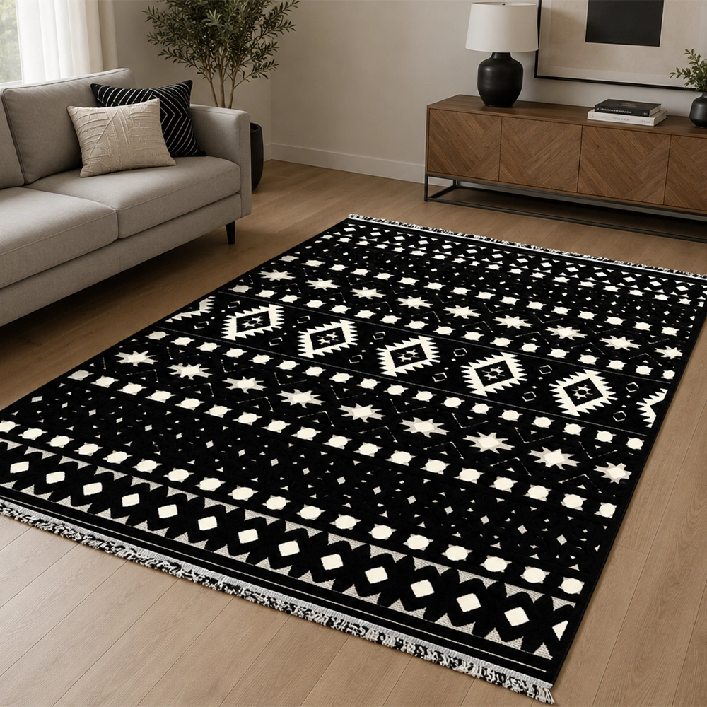 فرش ماشینی پینترستی مراکشی مینیمال و مدرن کد 5306