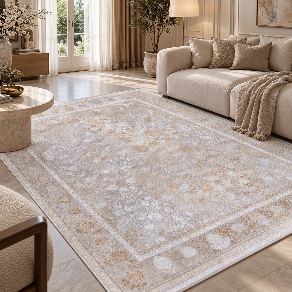 فرش ماشینی 1200 شانه فرهان مدل اشرافی وینتیج کد 731122