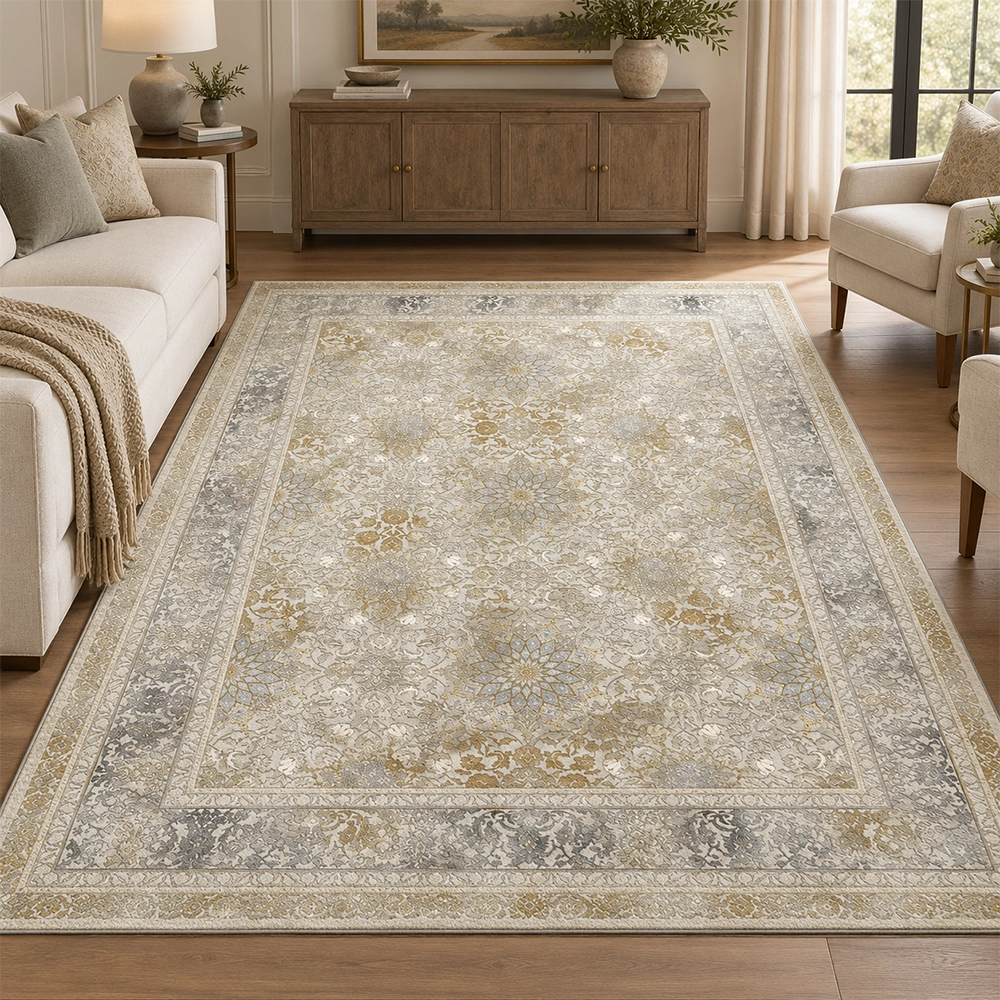 فرش ماشینی 1200 شانه فرهان مدل دلوان وینتیج کد 741322