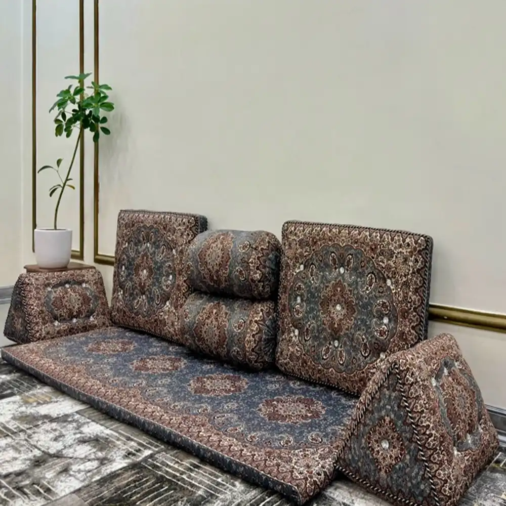 ست 7 تکه پشتی شاه نشین طرح شاه پسند کد 0۴