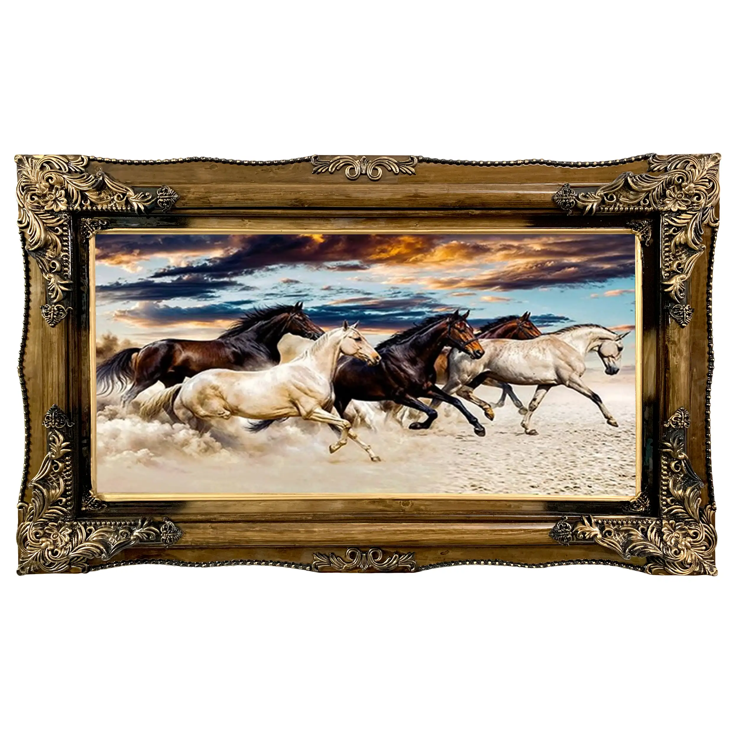 تابلو فرش ماشینی طرح اسب ها 2۹