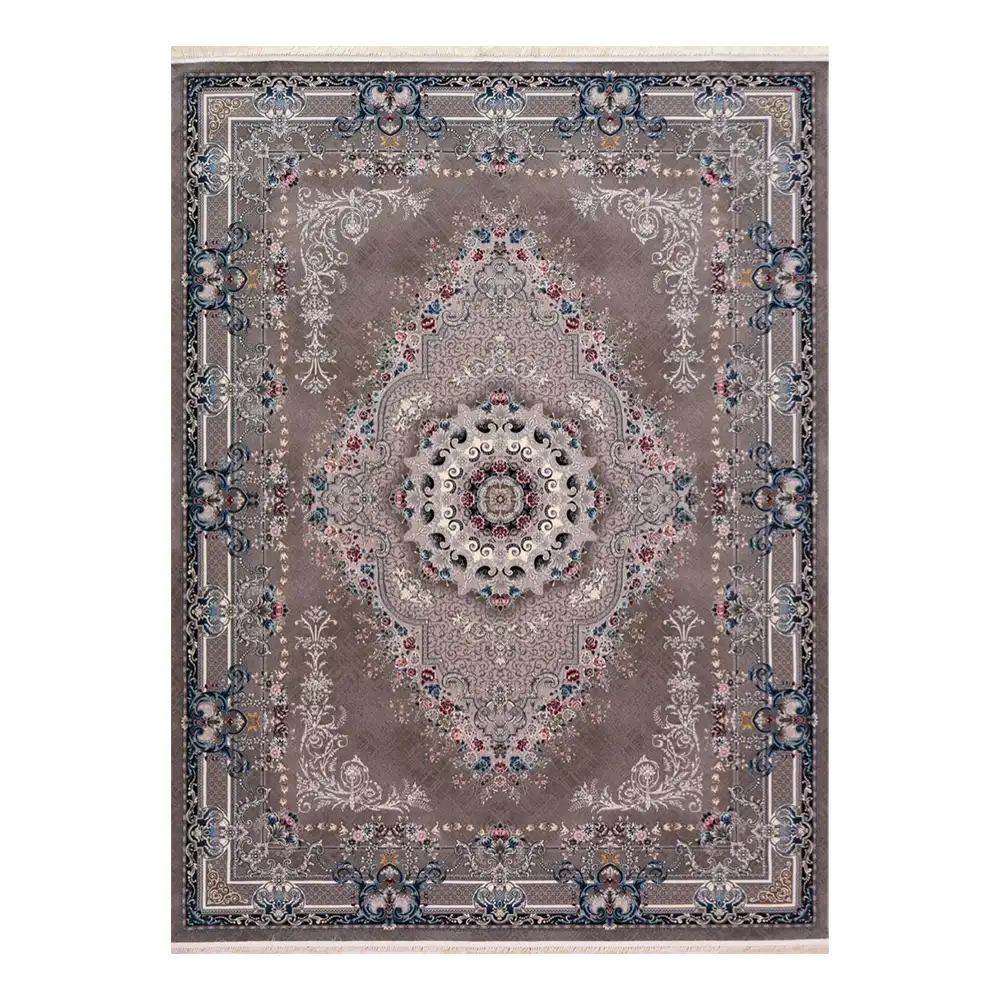 فرش ماشینی 700 شانه نگین فیروزه مدل بنفشه فیلی